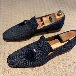 Mezlan Navy Loafers with Tassels